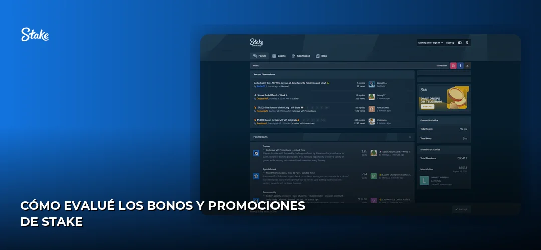 Cómo Evalué los Bonos y Promociones de Stake